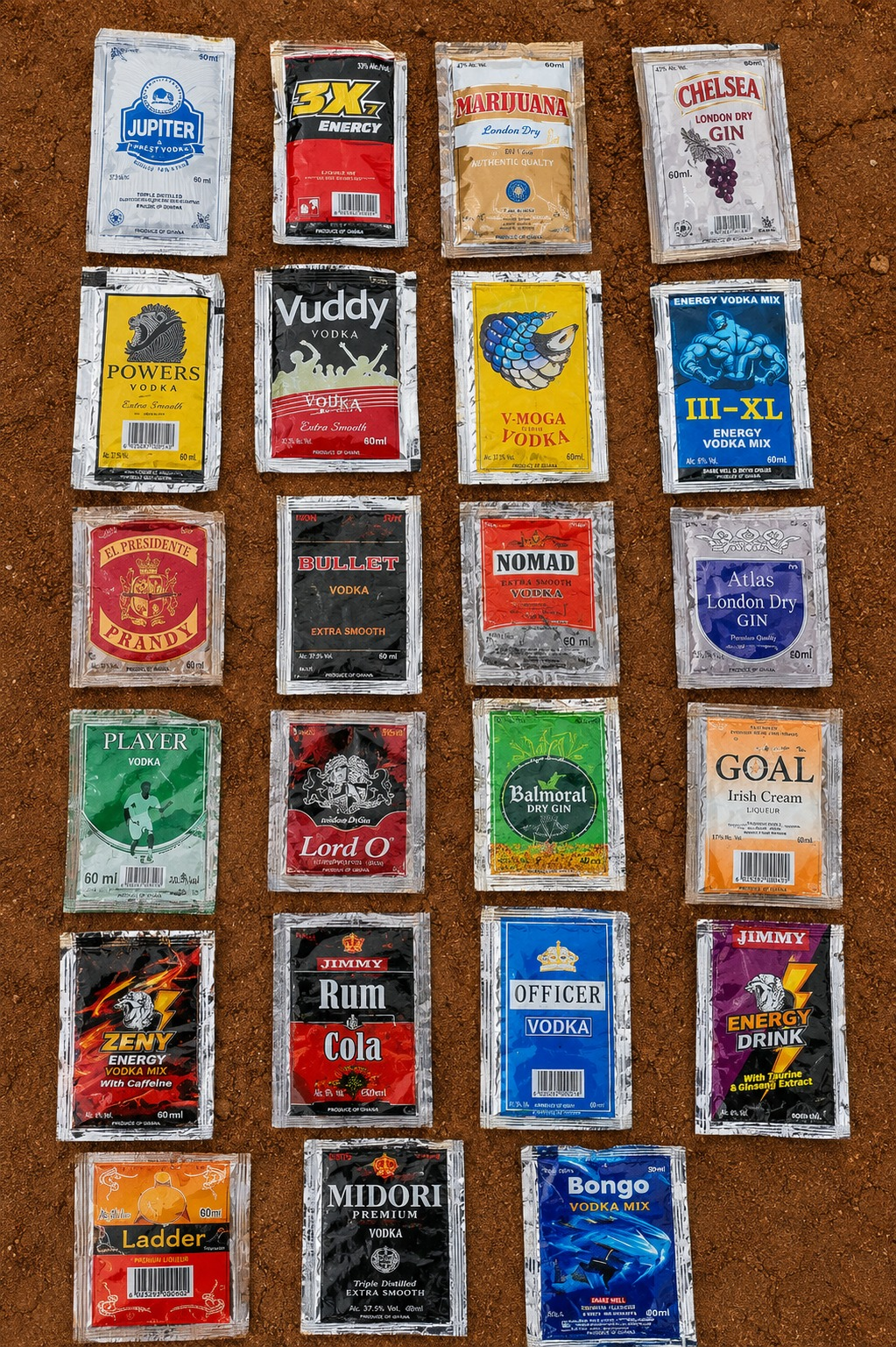 Sachets d'alcool bon marché