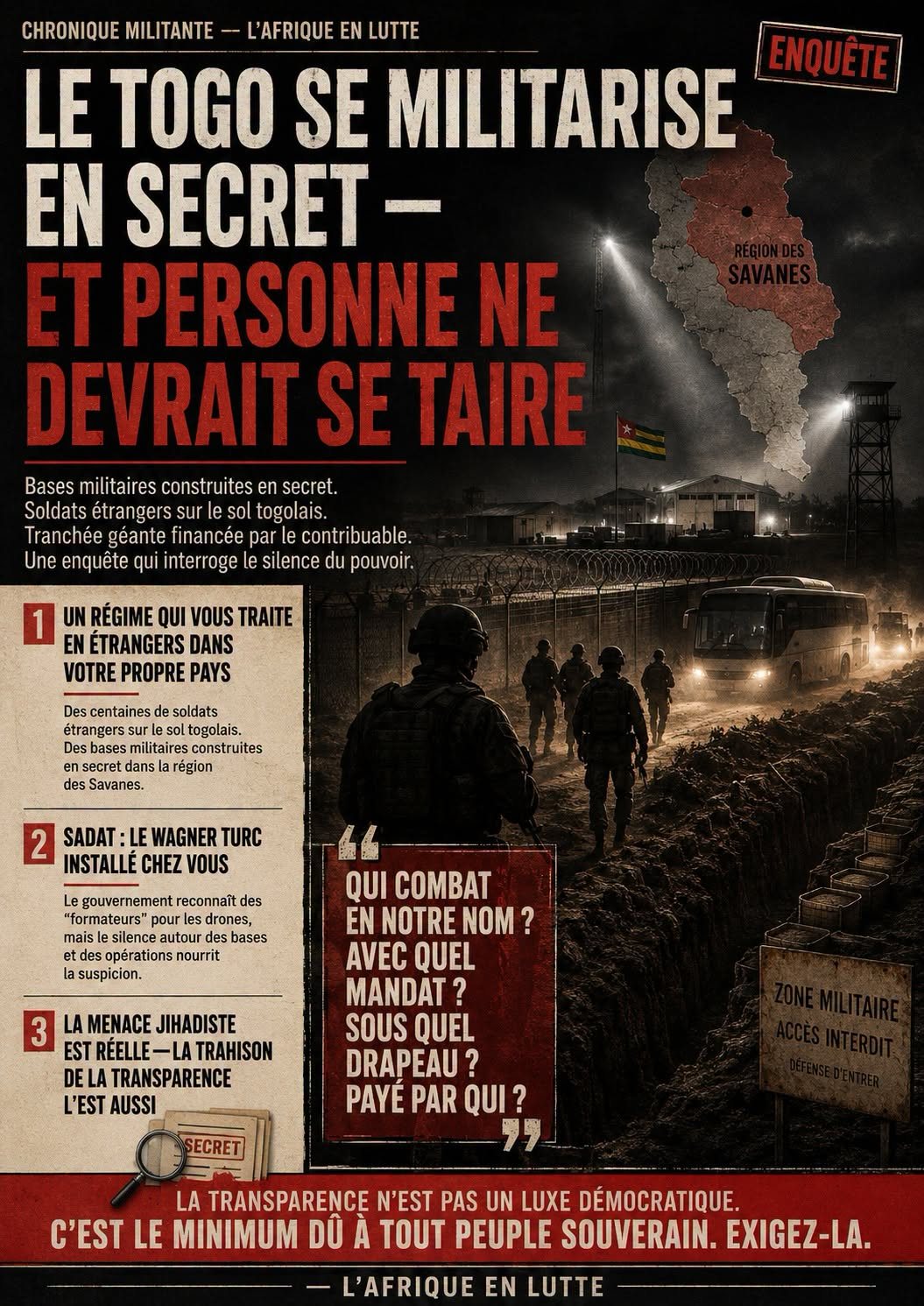Le Togo se militarise en secret — et personne ne devrait se taire